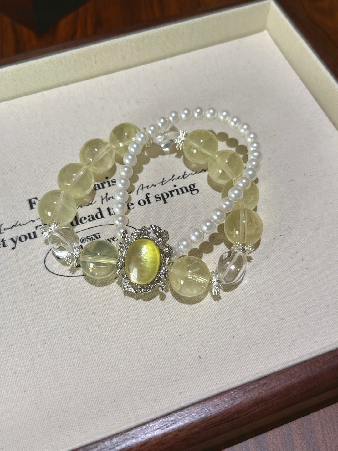 ▫️▪️ Citrine yellow lepidolite magic box bracelet